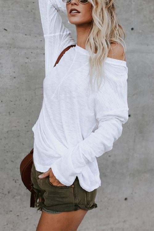 Solid Long Sleeves Cozy T-shirt