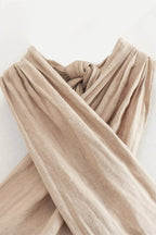 Minimalist Halter Linen Crop Top