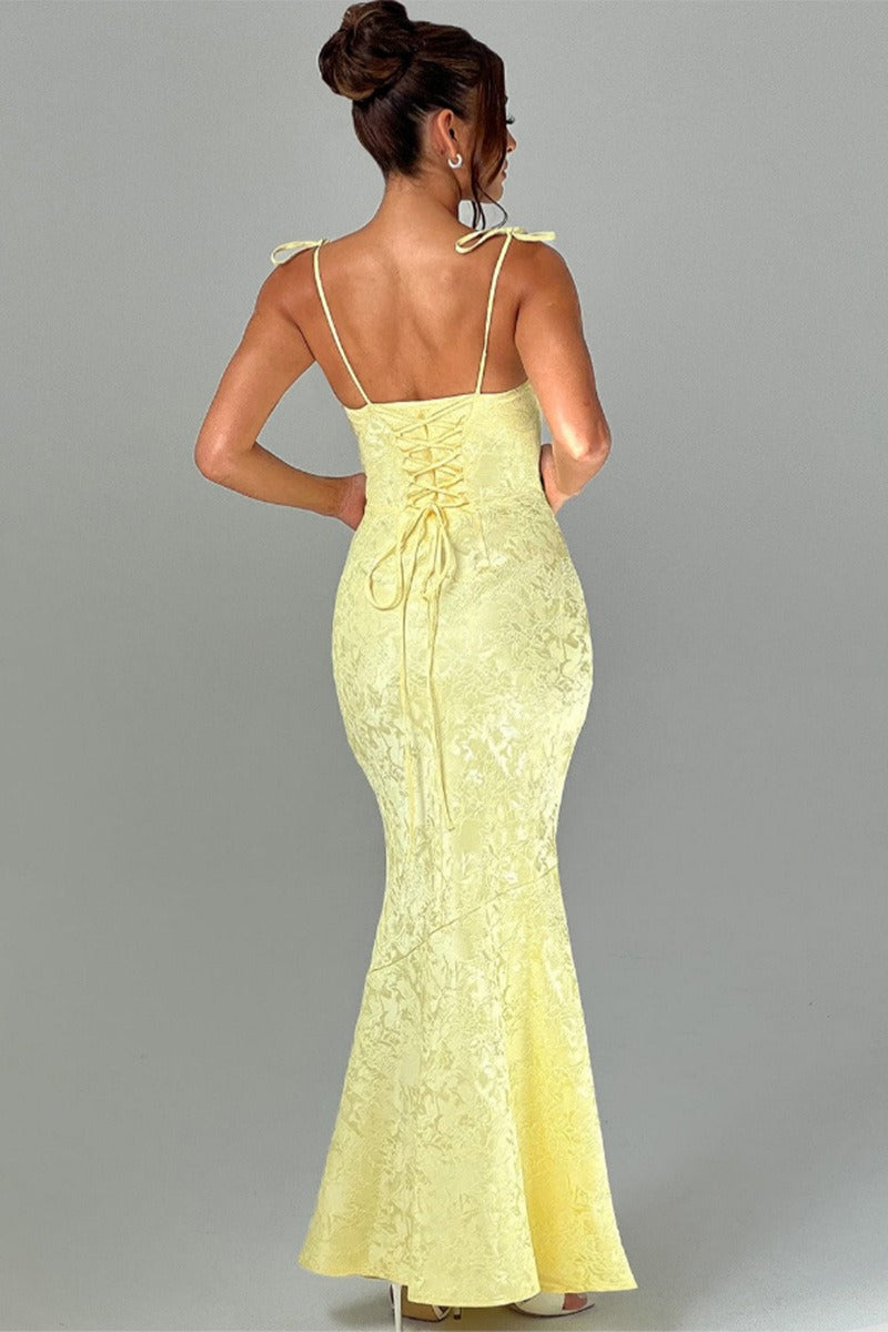 Sash Backless Mermaid Dress