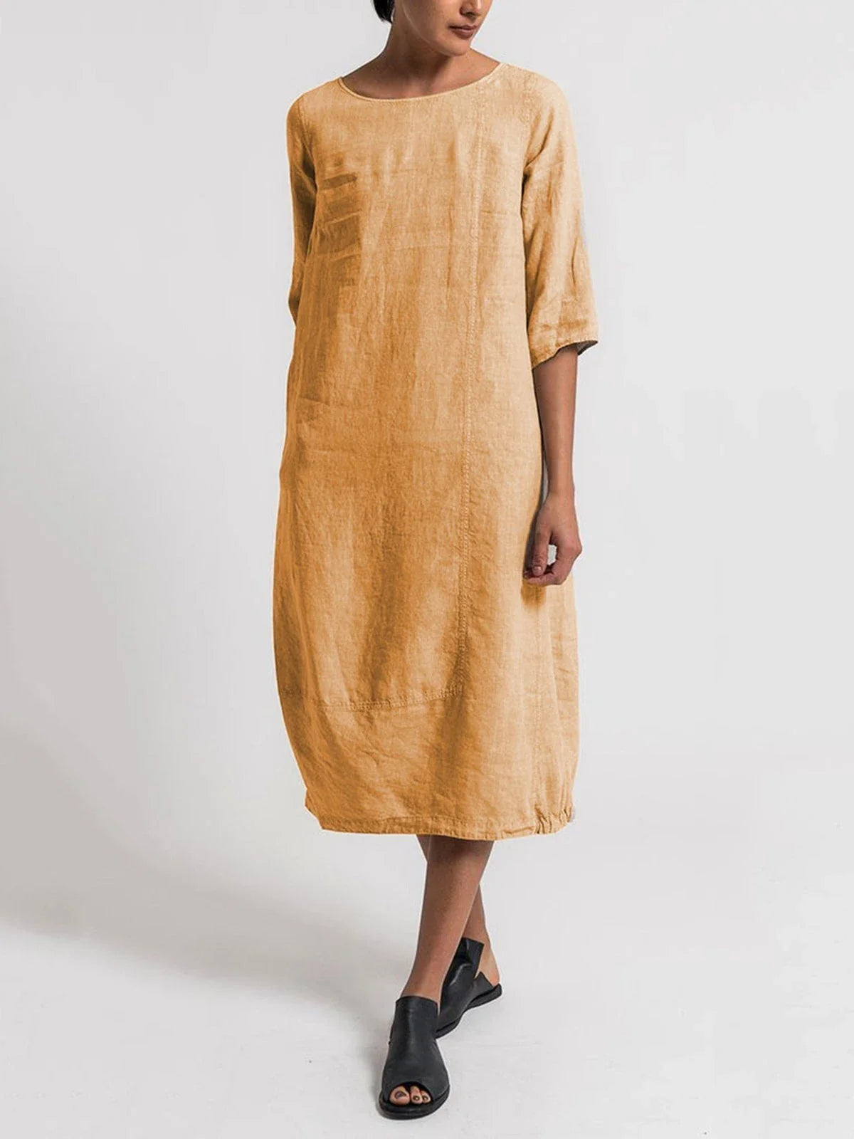 9 Colors Crew Neck Women Plus Size Dresses