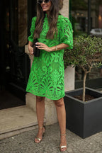 Fiorella Aesthetic Reason To Smile Crochet Lace Mini Dress Evening Wear Edit