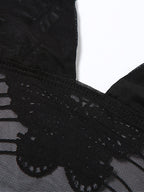 Mesh Butterfly Embroidery Backless Halter Vest