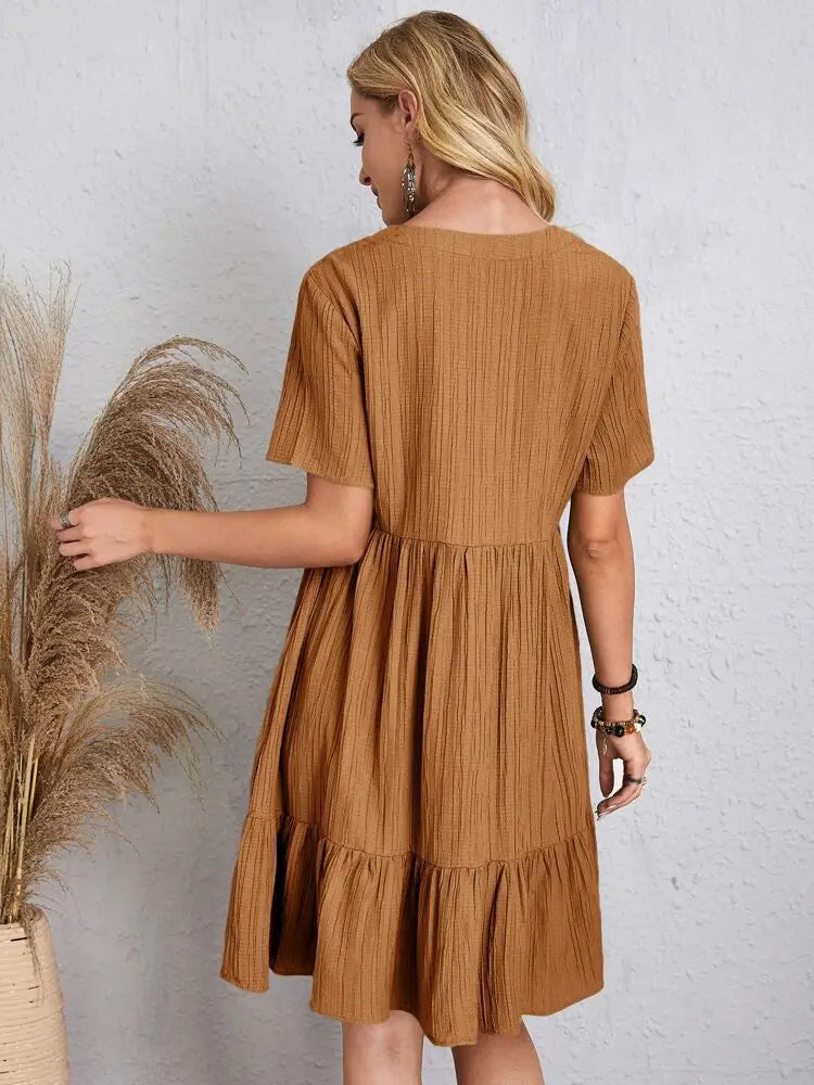 Malin Luxe V Neck Dress Chic Silhouette Collection