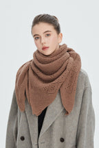 Solid Color Lace Knit Square Scarf