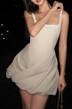 Ruched High Waist Sleeveless Cami Mini Dress