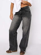 Versatile Simple Midriff Boyfriend Jeans