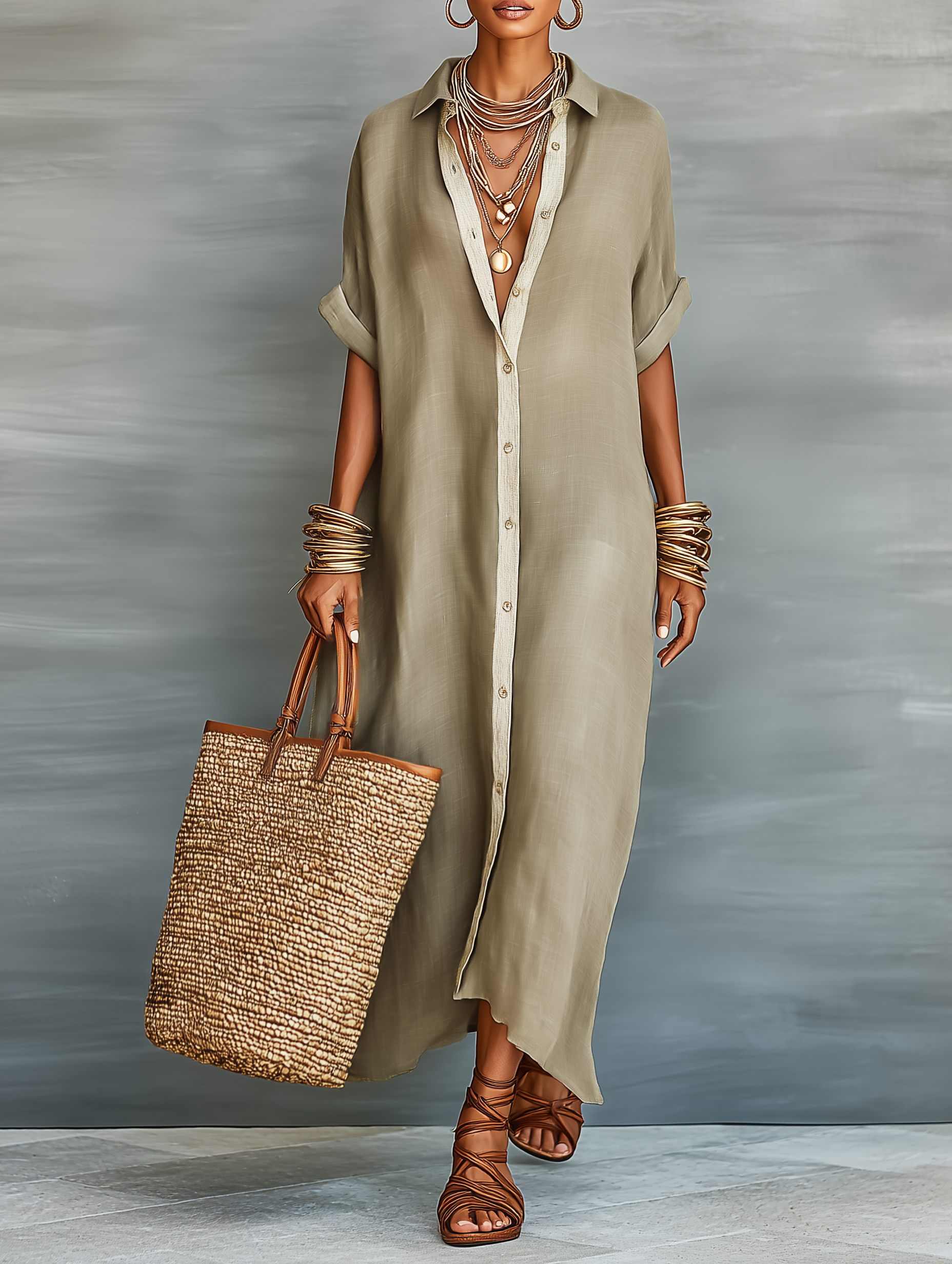 | Linen Maxi Dress