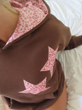Star Leopard Print Sweatshirts