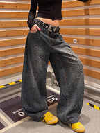 Gradient Leopard Print Boyfriend Jeans