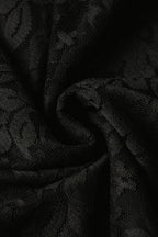 Deep V Neck Bell Cuff Asymmetric Ruffle Hem Lace Mini Dress