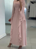Gentle Ruffled  Edge Evening Dress