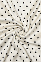 Polka Dot Spaghetti Strap Rosette Applique Slip Maxi Dress