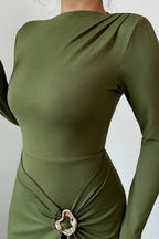 Green Stretch Knit Sleeveless Bodycon Dress
