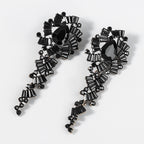 Retro Alloy Acrylic Flower Long Earrings