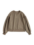 Solid Color Label Embellished Oversized Hoodie