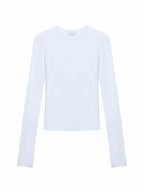 Round Neck Straight Shoulder Long Sleeve T Shirt