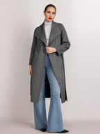 Wool Cashmere Blend Coat Belted Camel Wide Lapel Winter Double-Faced Outerwear For Women 2026
