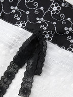 Tie Up Lace Patchwork Bandeau Top