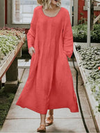 Women's Long Sleeves A-Line Dress