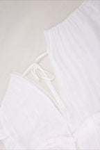 Deep V Neck Ruffle Sleeve Drawstring Waist Button Front Pocket Maxi Dress