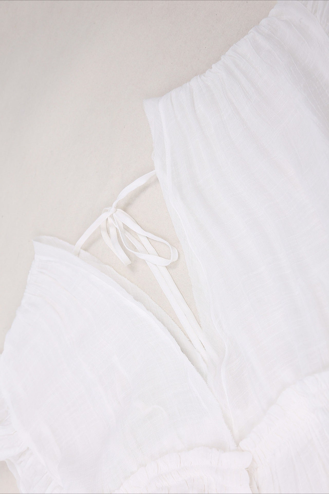 Deep V Neck Ruffle Sleeve Drawstring Waist Button Front Pocket Maxi Dress