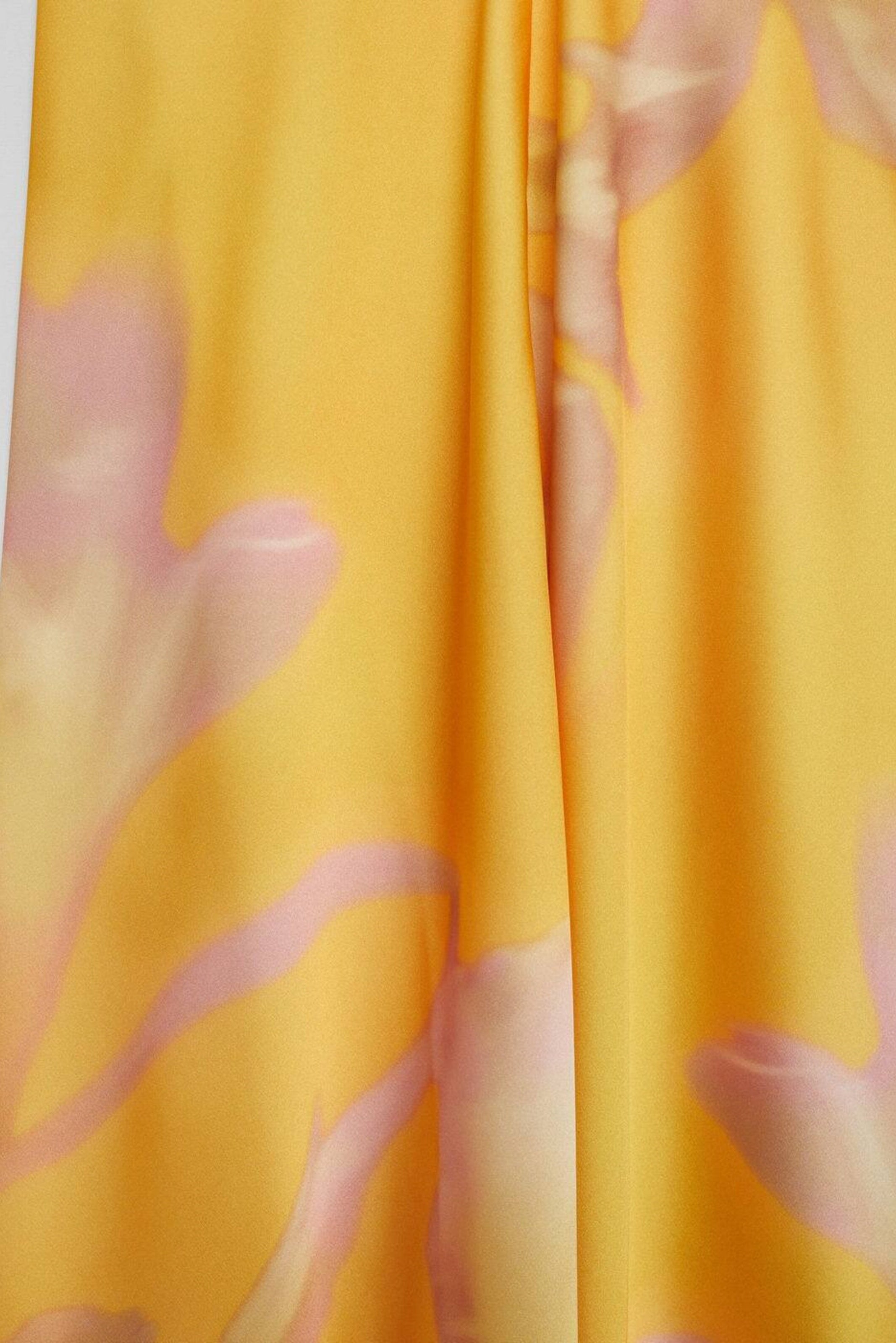 Halter Twist Knot Spaghetti Tie Floral Print Satin Maxi Gown