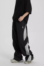 Color Block Stripe Quick Dry Loose Casual Pants