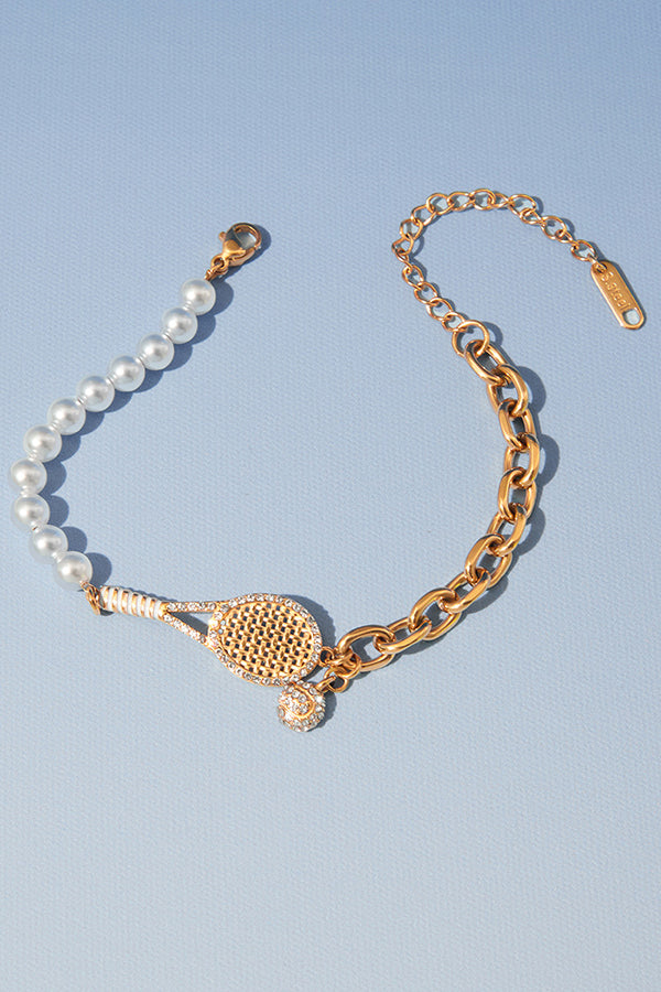 Stylish Stainless Steel and Zircon Bracelet