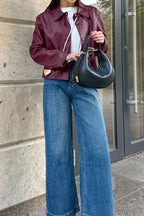 Vintage Loose Fit PU Leather Jacket