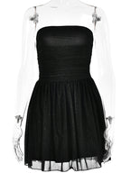 Party Dresses Red Strapless Bows Sleeveless Open Shoulder Semi Formal Dress