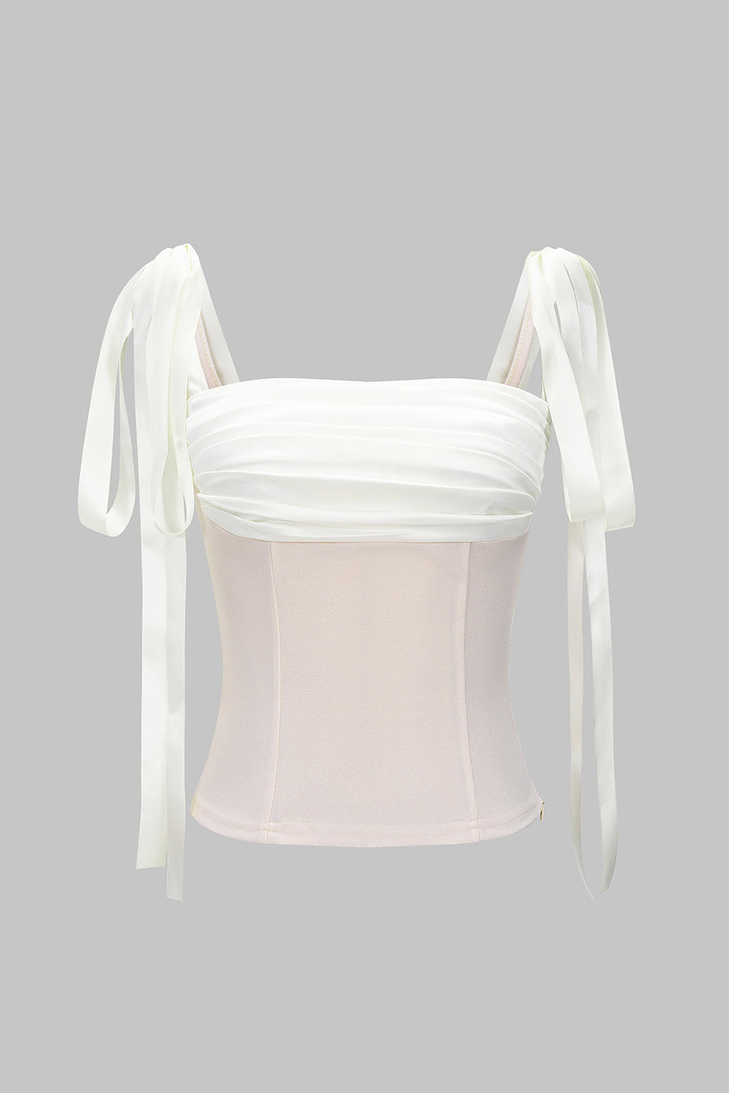 Satin Ruched Tie-Up Slip Cami Top