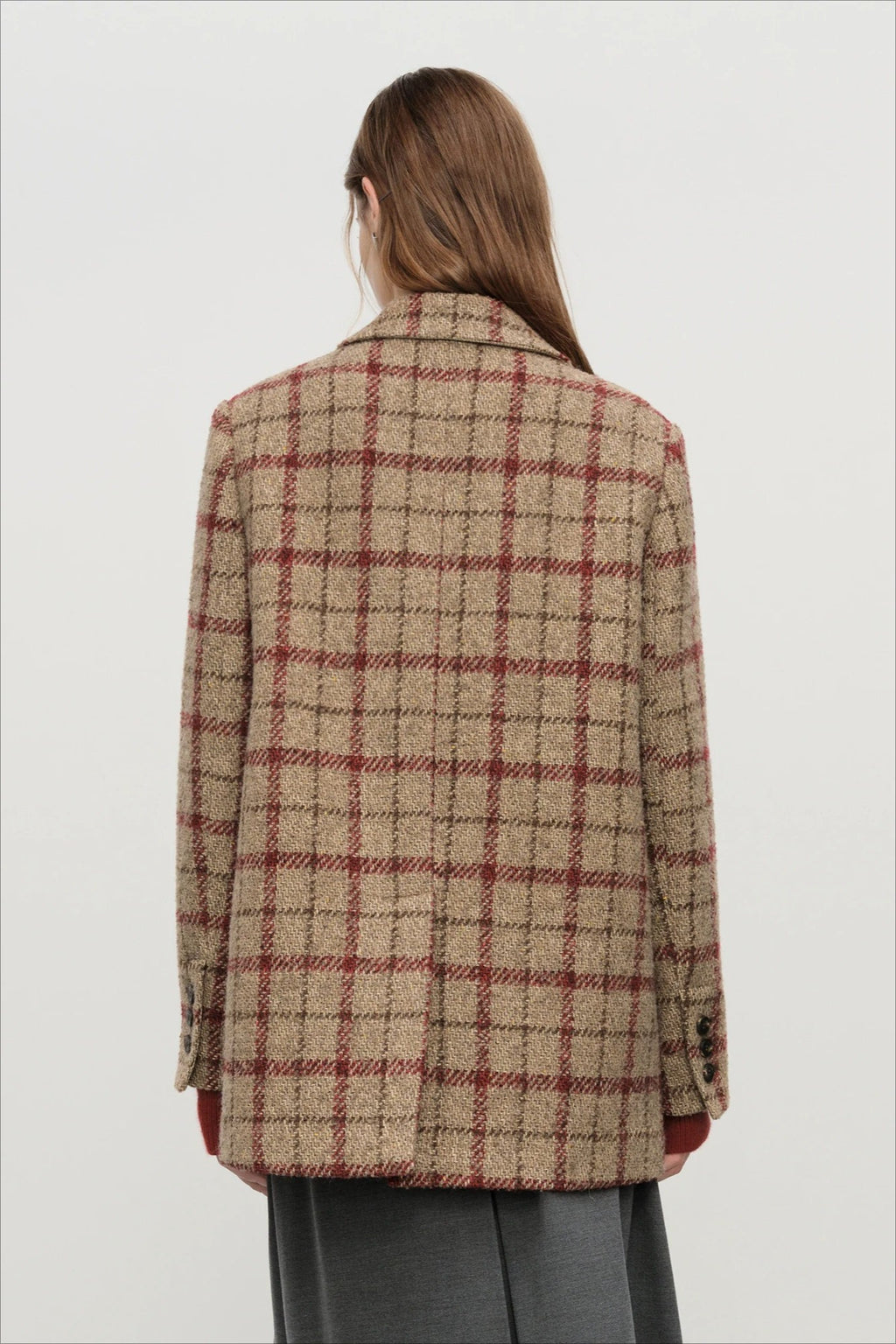 Retro Plaid Short Blazer Blazer
