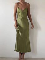 Satin Backless Cami Dress