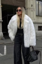 Solid Eco Faux Fur Coat