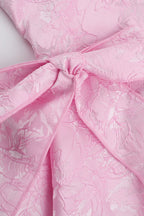 Jacquard Bow Halter Party Dress