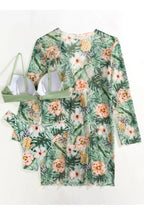 | Tropical Print Wrap Underwire Bikini with Cover-Up