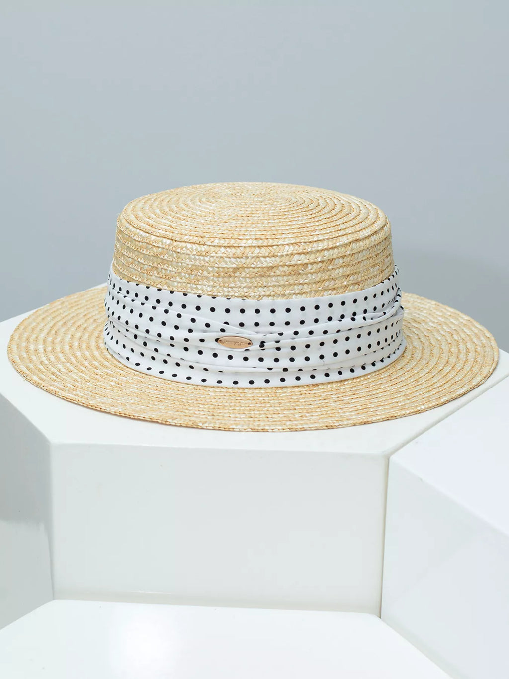 Ribbon Straw Boater Hat