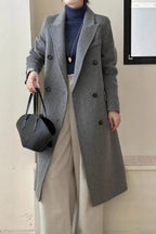 Elegant Double Breasted Wool Overcoat