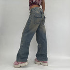 DressBetty - High Waist Vintage Oversized Casual Streetwear Harajuku Straight wide Leg Jeans