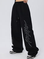 Vintage Print Loose Sweatpants