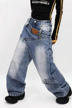 Vintage Fake Two Piece Baggy Jeans