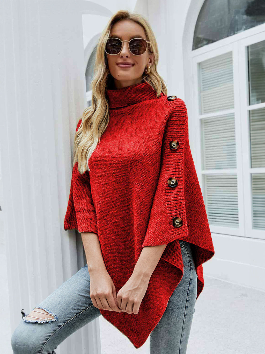 Poncho For Women High Collar Cape Spring Outerwear