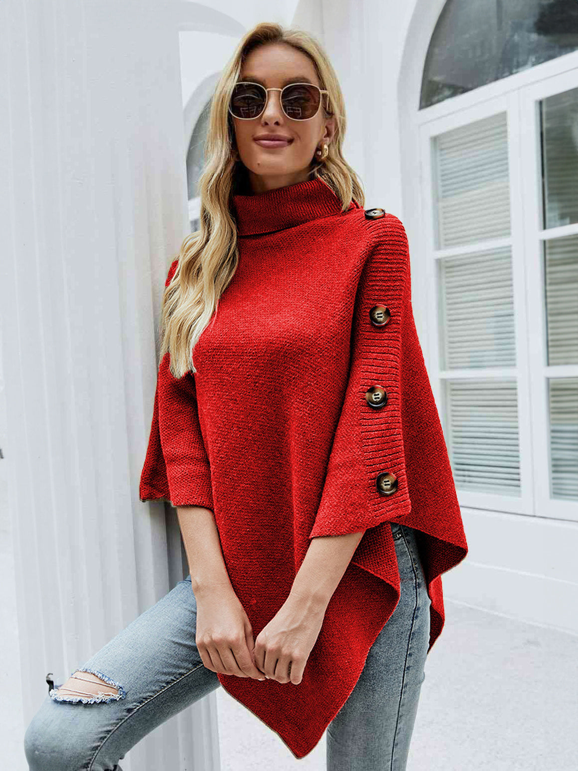 Poncho For Women High Collar Cape Spring Outerwear
