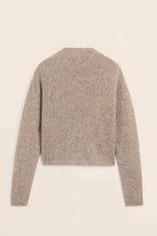 Casual Minimalist Semi-Turtleneck Knit Cardigan
