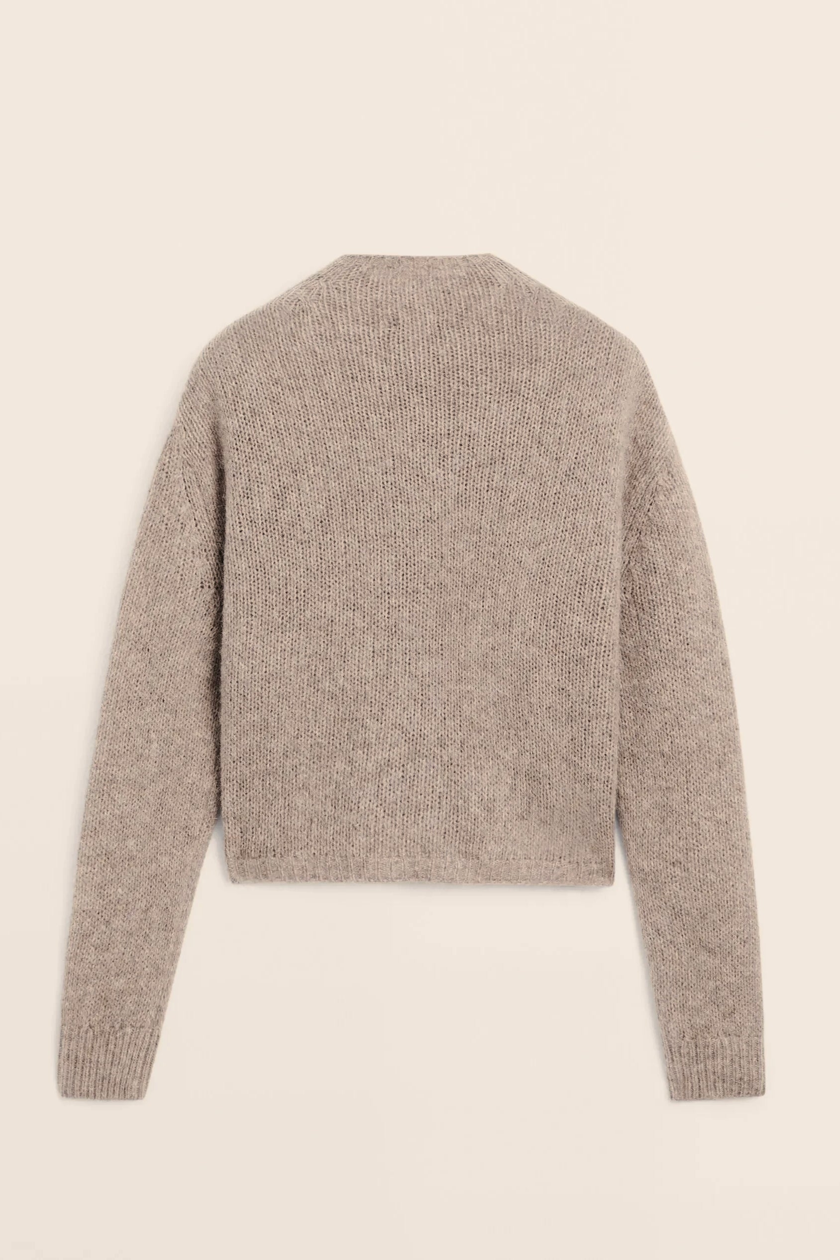 Casual Minimalist Semi-Turtleneck Knit Cardigan