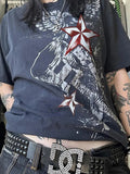 Star Graphic Print Oversized Short Sleeve Tee