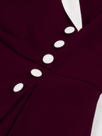 Retro Lapel Side Button Slim Fit Flare A Line Elegant Midi Dress For Women 2026