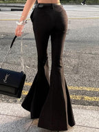 Skinny Casual Flare Leg Pants