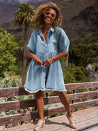SoftFade Button-Up Dress