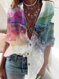 Printed Lapel Casual Shirt